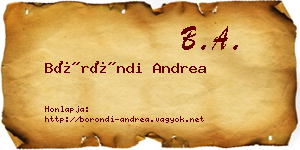 Böröndi Andrea névjegykártya